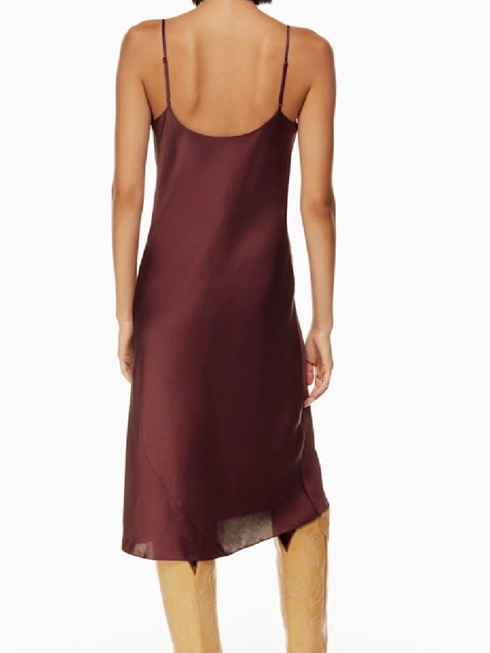 Only Satin Cowlneck Slip Dress in Deep Wine - size L (LIKE NEW) - Picture 10 of 10